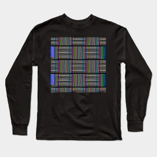 Glitched Lines Pattern Long Sleeve T-Shirt